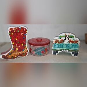 Pioneer Woman Kitchen Container Set Boot Charlie Dog In Truck Christmas